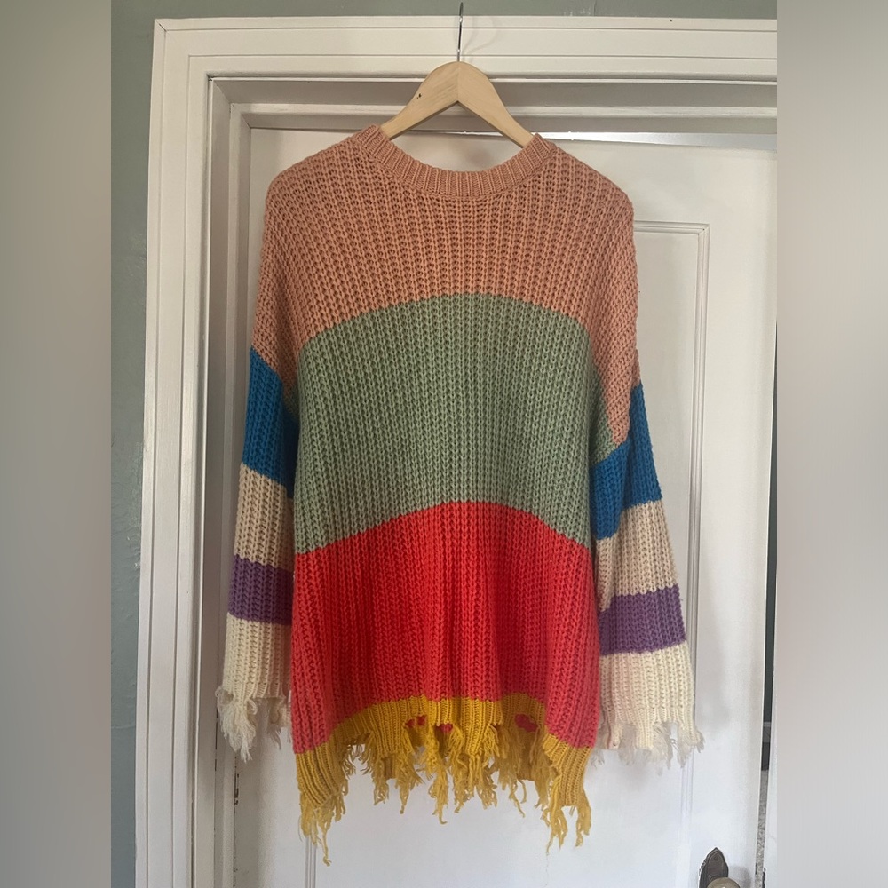 Colorful Distressed sweater
